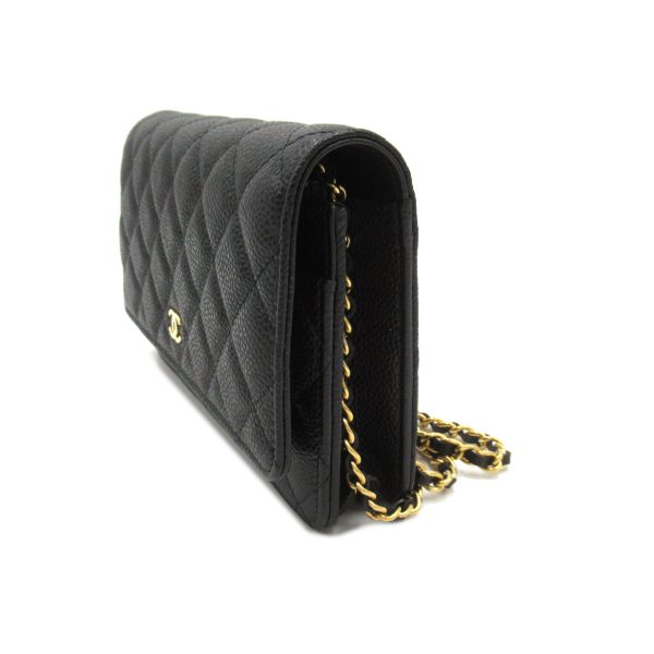 2106800538984 3 Chanel Matelasse Chain Wallet Shoulder Bag Caviar Skin Black