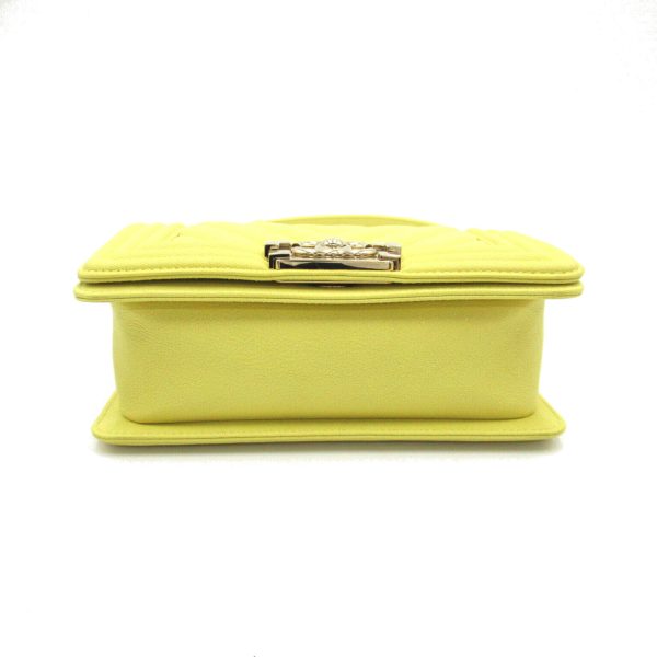 2106800542844 4 Chanel Boy V Stitch Chain Shoulder Bag Yellow