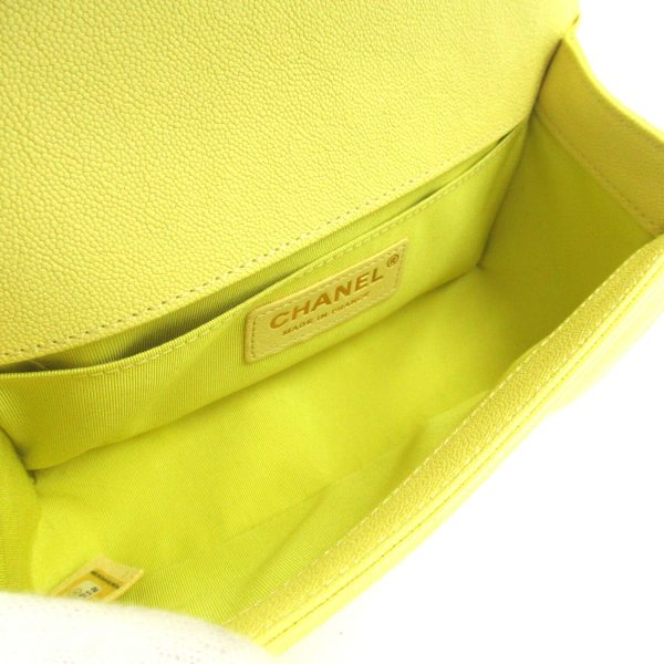 2106800542844 7 Chanel Boy V Stitch Chain Shoulder Bag Yellow