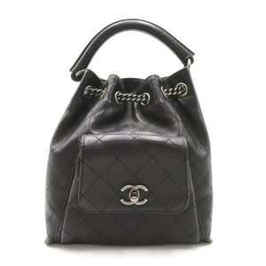 2106800542868 1 Chanel Handbag Cambon Line Leather Black