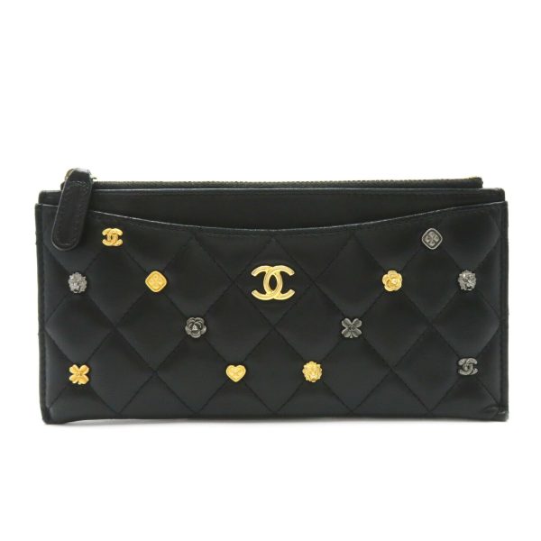 2106800542929 1 Chanel Matelasse Zip Long Wallet BillfBlack