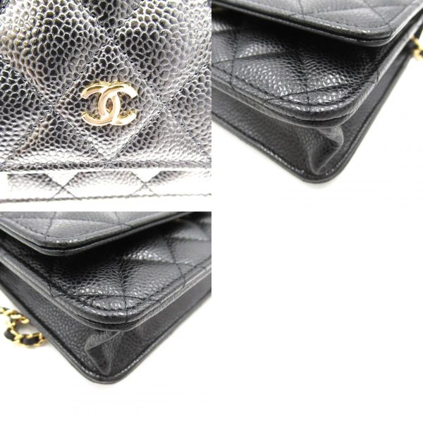 2106800543216 13c Chanel Matelasse Chain Wallet Shoulder Bag Black