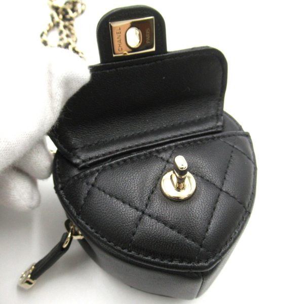 2106800543803 4 Chanel Mini Heart Shoulder Bag Lambskin Black