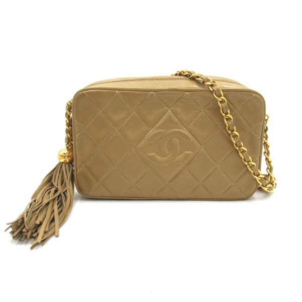 2106800547696 1 Chanel Matelasse Chain Shoulder Bag Beige