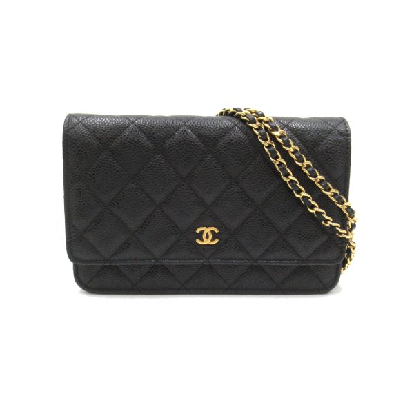 2106800547795 1 Chanel Matelasse Chain Wallet Shoulder Bag Black