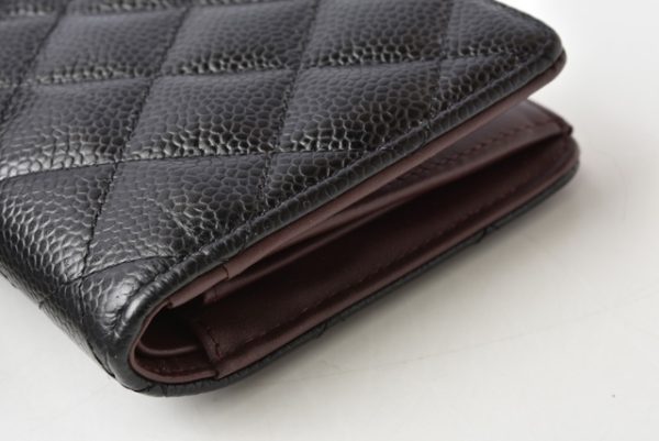 210715 to 22 ch 12 CHANEL Long Wallet Timeless Caviar Skin Black Bordeaux