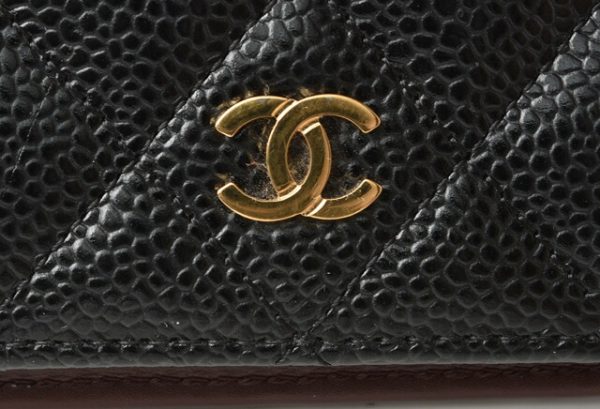 210715 to 22 ch 3 CHANEL Long Wallet Timeless Caviar Skin Black Bordeaux