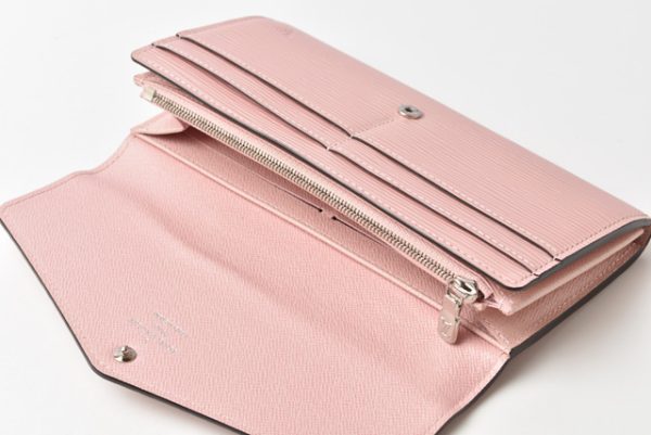 210715 to 36 lv 6 Louis Vuitton Long Wallet Portefeuille Sala Epi Rose Nacre