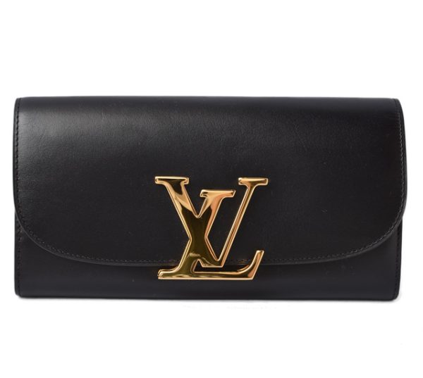 210715 to 47 lv 1 Louis Vuitton Long Wallet Porte Feuille Vivienne Parnasea Black