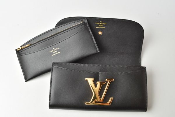 210715 to 47 lv 7 Louis Vuitton Long Wallet Porte Feuille Vivienne Parnasea Black