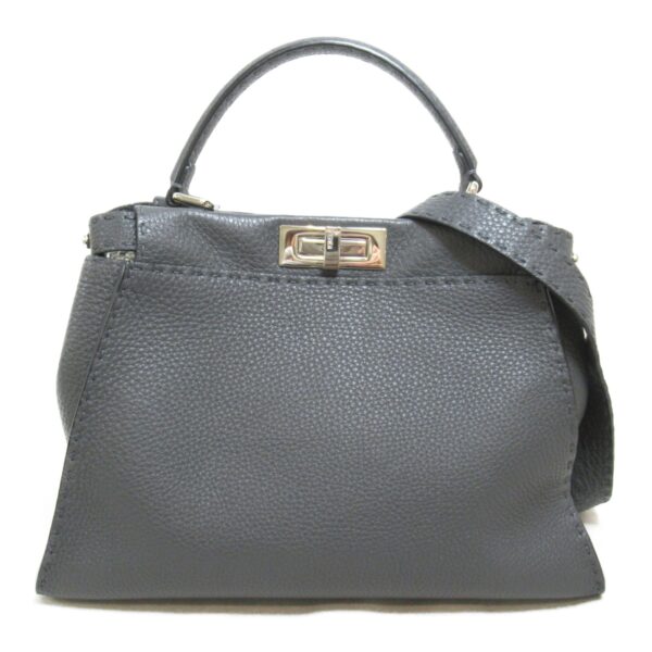 2107400213998 2 Fendi Peekaboo 2Way Shoulder Bag Black