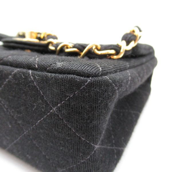 2107400215749 10 Chanel Mini Matelasse Chain Shoulder Bag Cotton Black