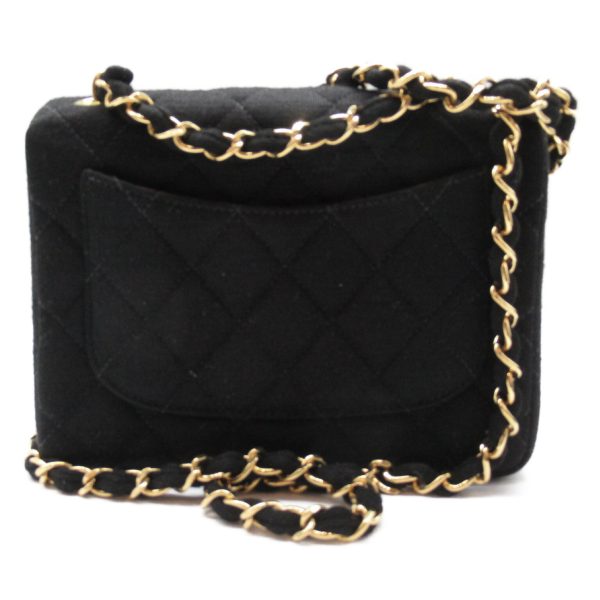 2107400215749 2 Chanel Mini Matelasse Chain Shoulder Bag Cotton Black