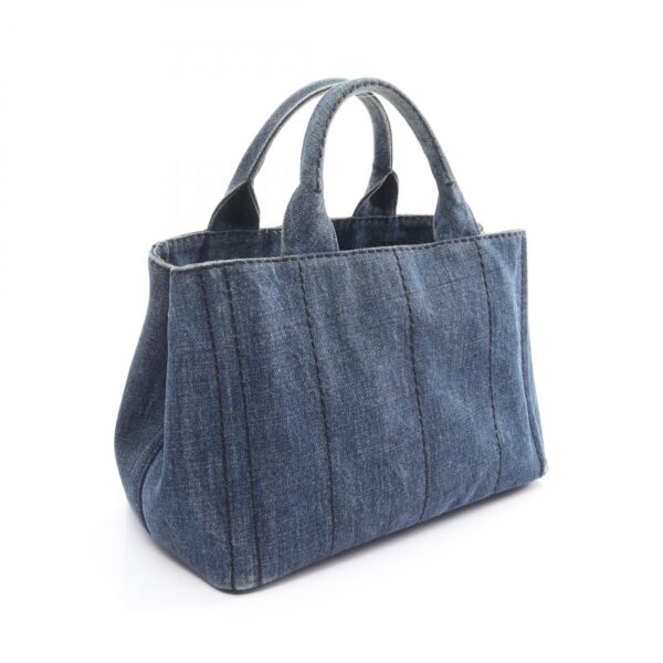 2107400220101 2 Prada Canapa Denim Tote Bag Blue