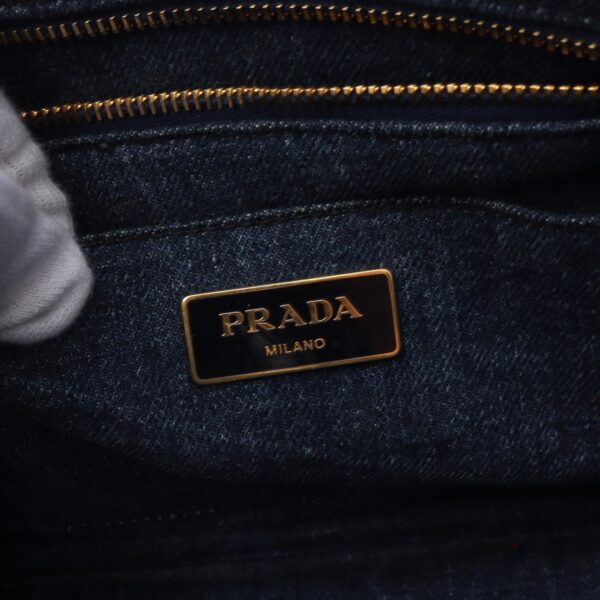 2107400220101 4 Prada Canapa Denim Tote Bag Blue