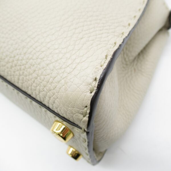 2107600965772 5 Fendi Mini Peekaboo 2Way Python Shoulder Bag Beige