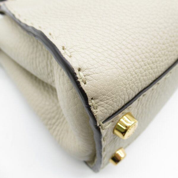 2107600965772 6 Fendi Mini Peekaboo 2Way Python Shoulder Bag Beige