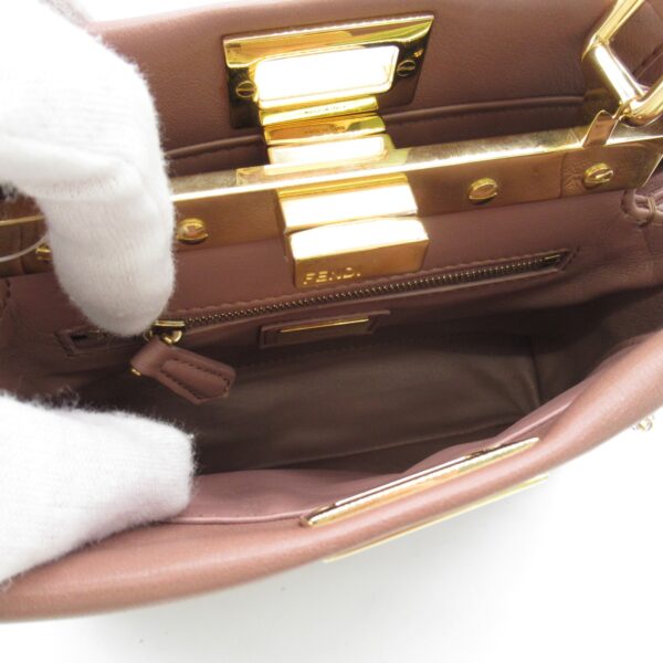 2107600965864 9 Fendi Peekaboo XS 2Way Shoulder Bag Pink Beige