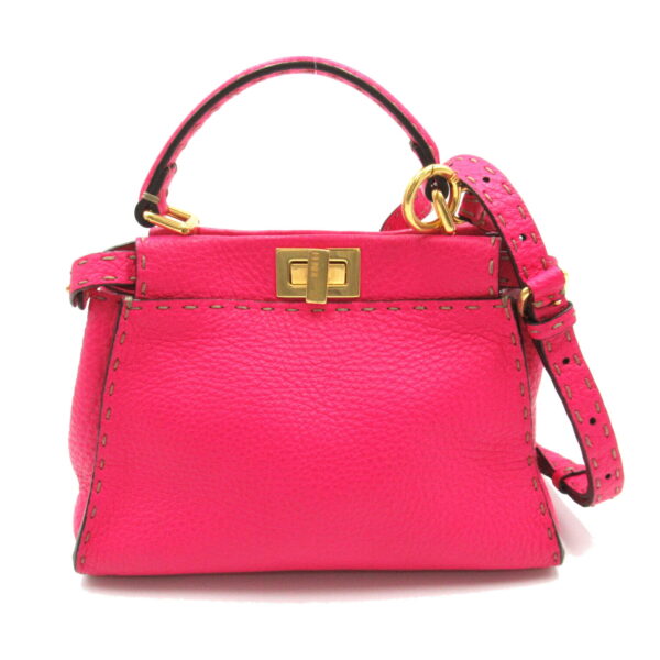 2107600974217 1 Fendi Selleria Peekaboo 2Way Shoulder Bag Pink