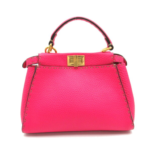 2107600974217 2 Fendi Selleria Peekaboo 2Way Shoulder Bag Pink