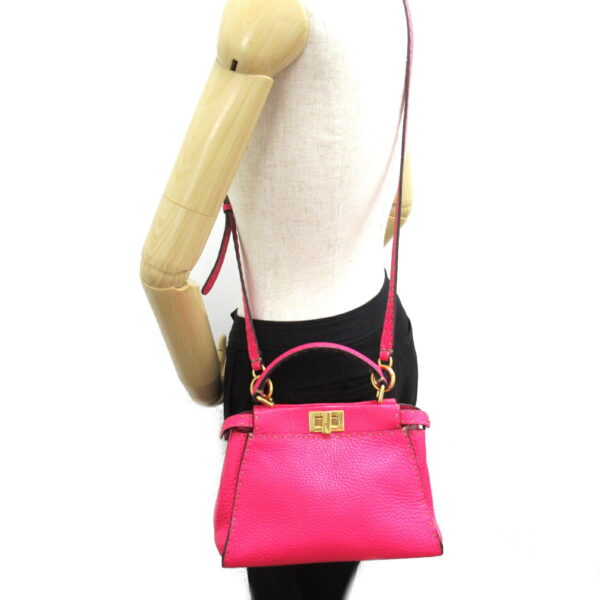 2107600974217 5 Fendi Selleria Peekaboo 2Way Shoulder Bag Pink