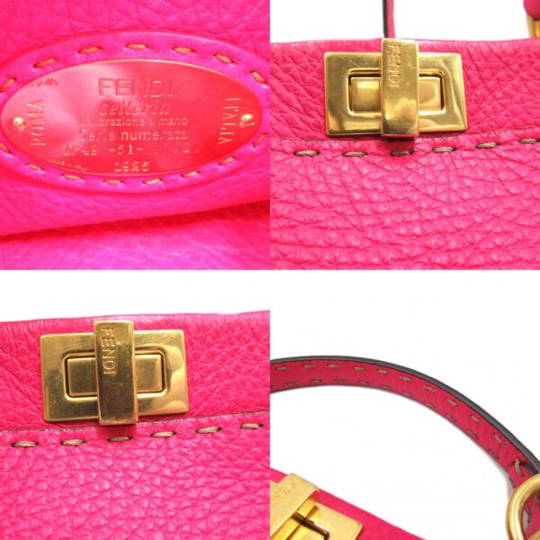 2107600974217 9c Fendi Selleria Peekaboo 2Way Shoulder Bag Pink