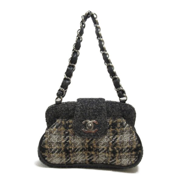 2107600975399 2 Chanel Handbag Tweed Black Beige