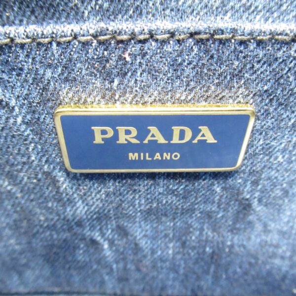 2107600977379 10 Prada Kanapa Denim Tote Bag Blue