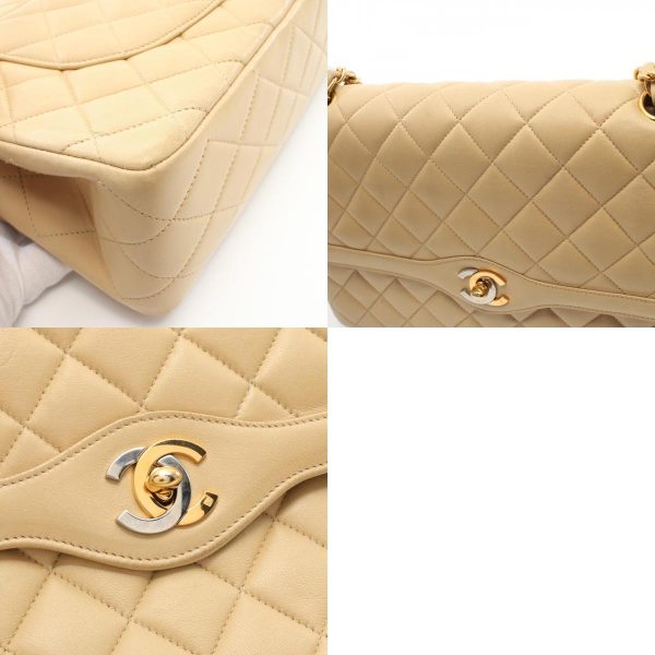 2107600980317 13c Chanel Matelasse W Flap Shoulder Bag Beige