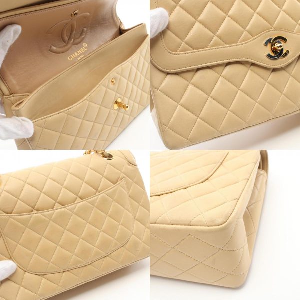 2107600980317 9c Chanel Matelasse W Flap Shoulder Bag Beige