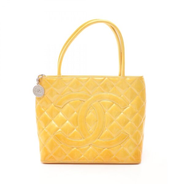 2107600981642 1 Chanel Patent Tote Bag Yellow