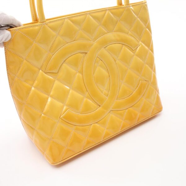 2107600981642 5 Chanel Patent Tote Bag Yellow