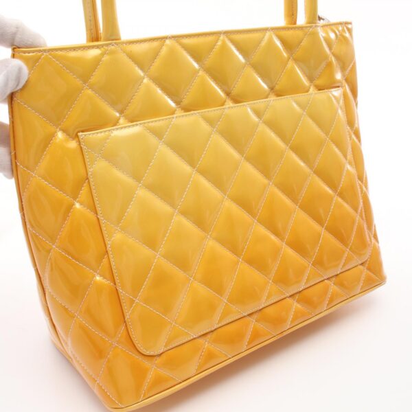 2107600981642 6 Chanel Patent Tote Bag Yellow