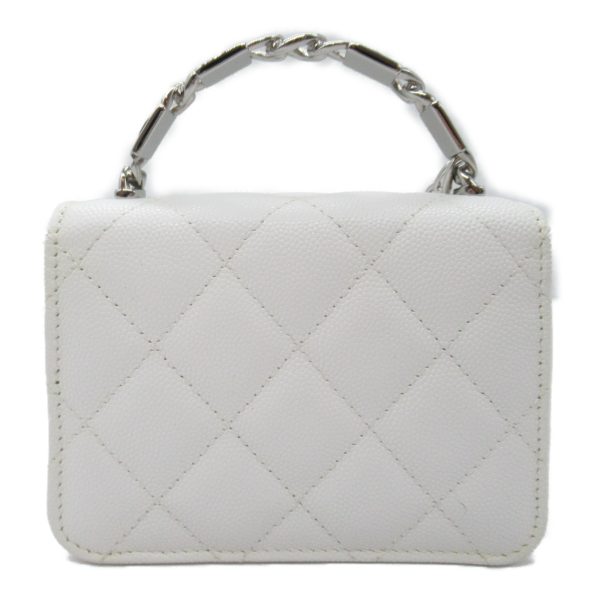 2107600984407 6 Chanel Mini Chain Shoulder Caviar Skin White