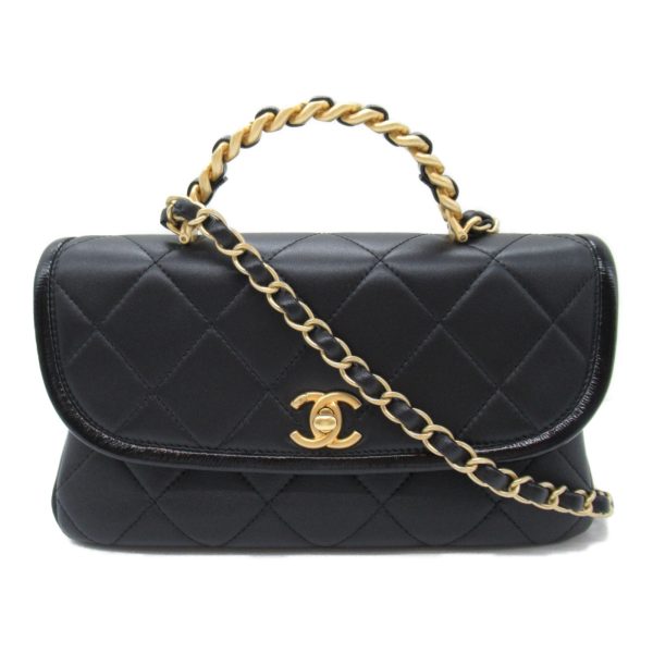 2107600985237 3 Chanel Matelasse Chain Shoulder Lambskin Black