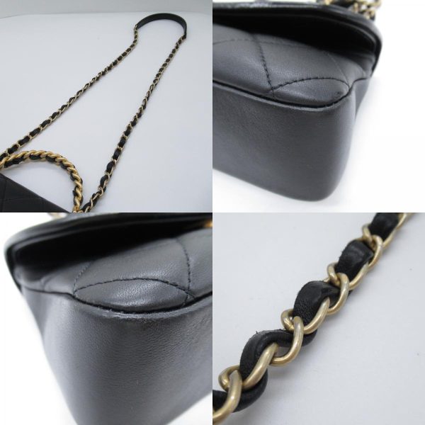 2107600985237 9c Chanel Matelasse Chain Shoulder Lambskin Black