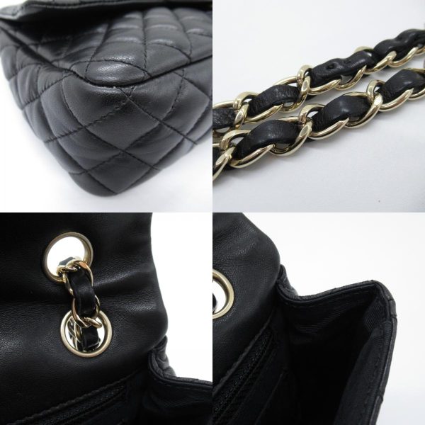 2107600985381 9c Chanel Matelasse Chain Valentine Shoulder Lambskin Black