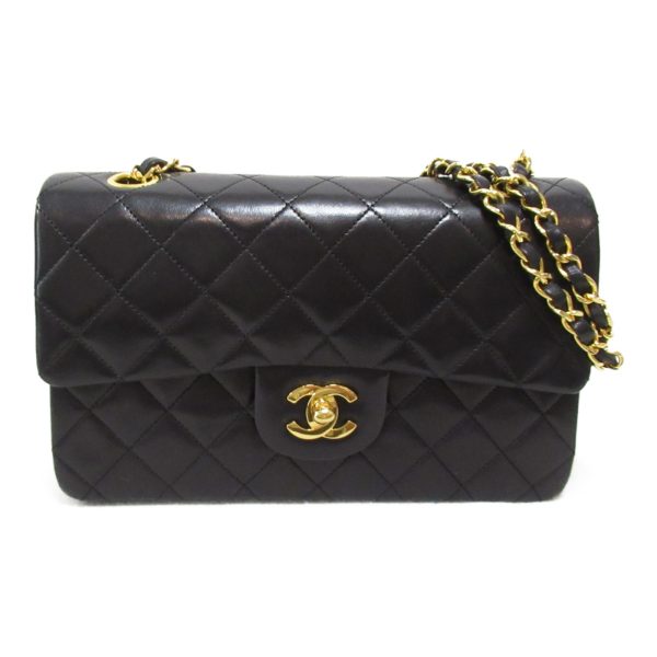 2107600986999 2 Chanel Matelasse Double Flap Chain Lambskin Black