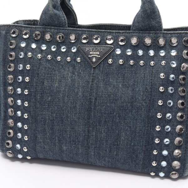 2107600987026 6 Prada Canapa Denim Tote Bag Blue