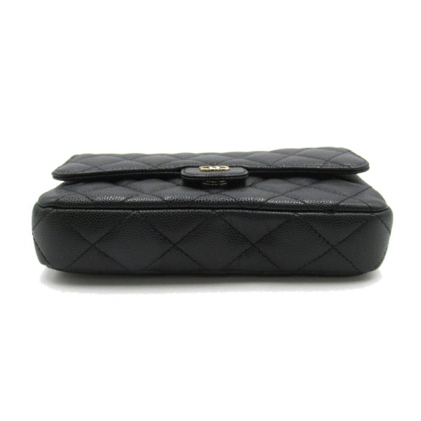 2107600987521 4 Chanel Matelasse Phone Case Shoulder Caviar Skin Black