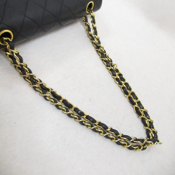 2107600987712 9 Chanel Matelasse Double Flap Chain Lambskin Black