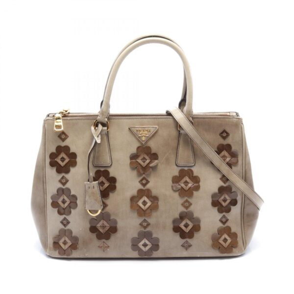 2107600991061 1 Prada Spazzolato Patent Handbag Beige Brown