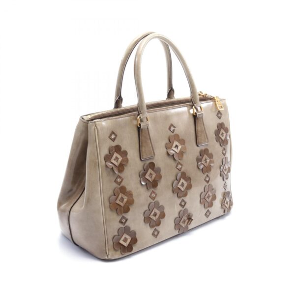 2107600991061 2 Prada Spazzolato Patent Handbag Beige Brown