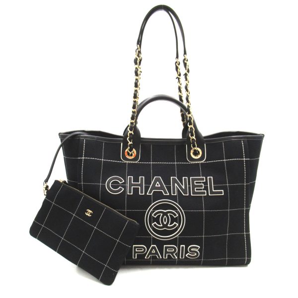 2107600994116 1 Chanel Deauville Tote Bag Black