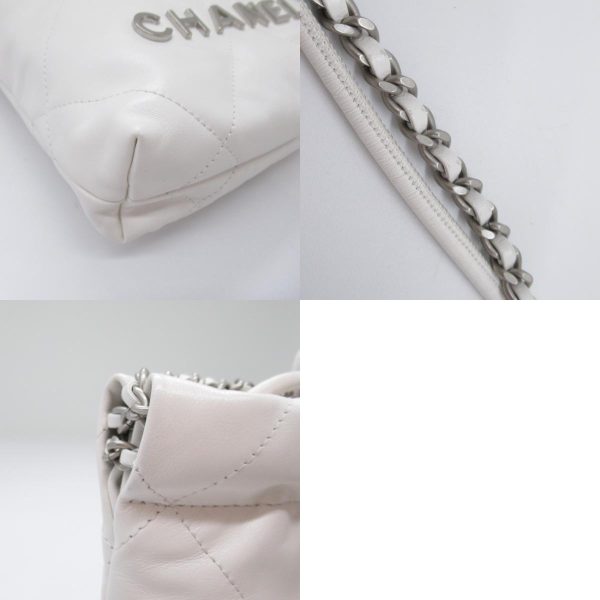 2107600997889 10c Chanel Chanel22 Chain Shoulder Bag Calf White