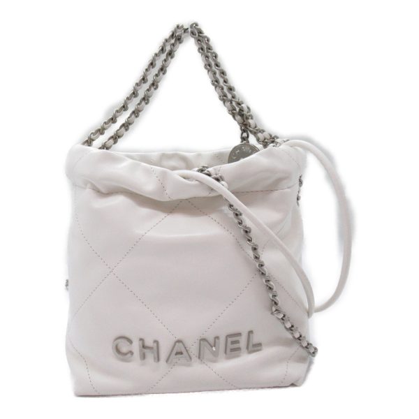 2107600997889 5 Chanel Chanel22 Chain Shoulder Bag Calf White