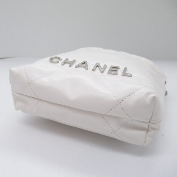 2107600997889 8 Chanel Chanel22 Chain Shoulder Bag Calf White