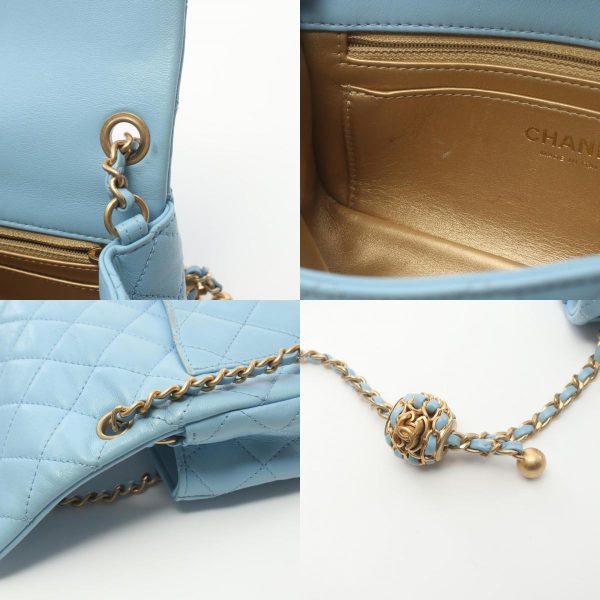 2107601004074 10c Chanel Matelasse Mini Flap Shoulder Bag Blue