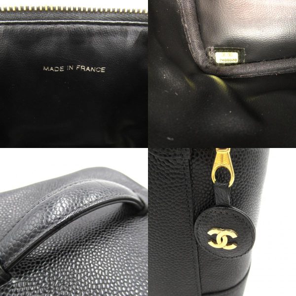 2107601005187 9c Chanel Vanity Handbag Caviar Skin Black