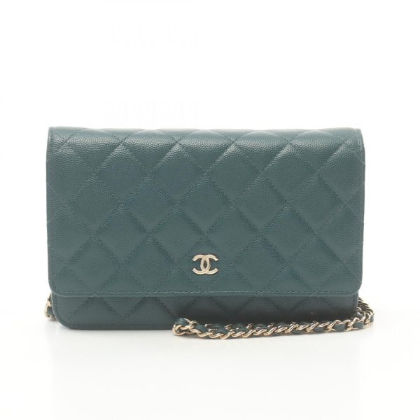 2107601005859 1 Chanel Matelasse Shoulder Bag Caviar Skin Green